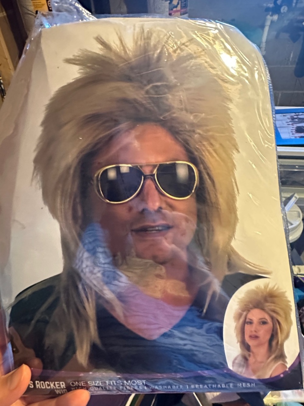 Blonde Rocker Costume Wig for Men - One Size